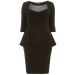 Evans Black Peplum 1950s Style Wiggle Dress