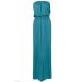 Topshop Teal Bandeau Strapless Tiered Hem Maxi Dress