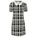 George Retro Style Black Creamy White Check Tunic Dress
