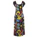 Evans Black Abstract Floral Scoop Neck Stretchy Maxi Dress
