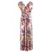 Evans White Multi Floral V-Neck Wrap Bodice Stretchy Maxi Dress