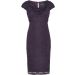Viyella Dark Purple Cowl Neck Lace Dress. Size 14