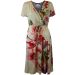 M&S Cream & Pink Floral Wrap Crossover Dress