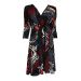 M&S Wrap Crossover Dress Black Multi