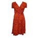 M&S Orange & Purple Wrap Crossover Dress