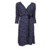 M&S Blue & Black Wrap Crossover Dress