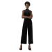 WAREHOUSE High Neck Velvet Cropped Wide Leg Jumpsuit