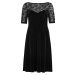 M&S Black Velvet Lace Yoke Skater Dress