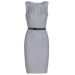 M&S 50s Style Grey Linen Belted Pencil Wiggle Dress