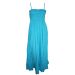South Blue Crinkle Cotton Strappy / Strapless Maxi Dress