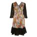 Monsoon Black Floral Kimono Sleeve Chiffon Dress