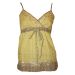 Monsoon V-Neck Cross-Over Wrap Bodice Lime Green Sequin Detail Cami