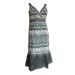 MONSOON V-Neck Cross-Over Wrap Blue Abstract Strappy Dress