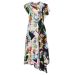 Topshop Petite Bold Floral High Neck Dipped Cowl Back Dress