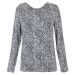 M&S Navy & White Printed Cowl Neck Drape Top