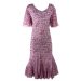Elvi Vintage Downton Abbey Style Pink & White Chiffon Dress