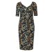 M&S Abstract Floral Pleated Front Stretchy Shift Dress