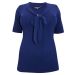 Scarlett & Jo Blueberry Navy Pussy Bow Knot Front Jersey Top