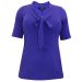 Scarlett & Jo Cadbury Purple Pussy Bow Knot Front Jersey Top