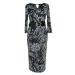 Wallis Grey & Black Belted Lightweight Stretchy Pencil Wiggle Dress