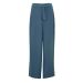 Evans Blue Pull-On Tie Waist Wide Leg Plus Sized Trousers