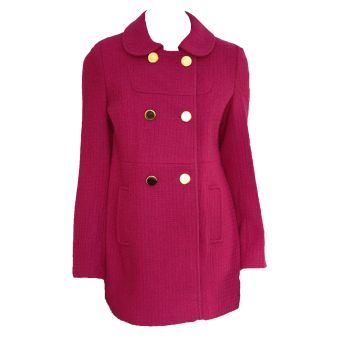 Dorothy Perkins Pink Peter Pan Collar Wool Blend Winter Coat