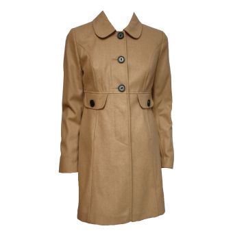 Dorothy Perkins Camel Peter Pan Collar Wool Blend Winter Coat