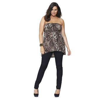 SO FABULOUS! Animal Print Strapless / Strappy Boobtube. PLUS Size 32