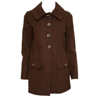 F&F Dark Brown Lined Winter Coat